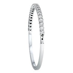 4.40 Carat Pave Diamond Bangle Bracelet in 14 Karat White Gold, Shlomit Rogel