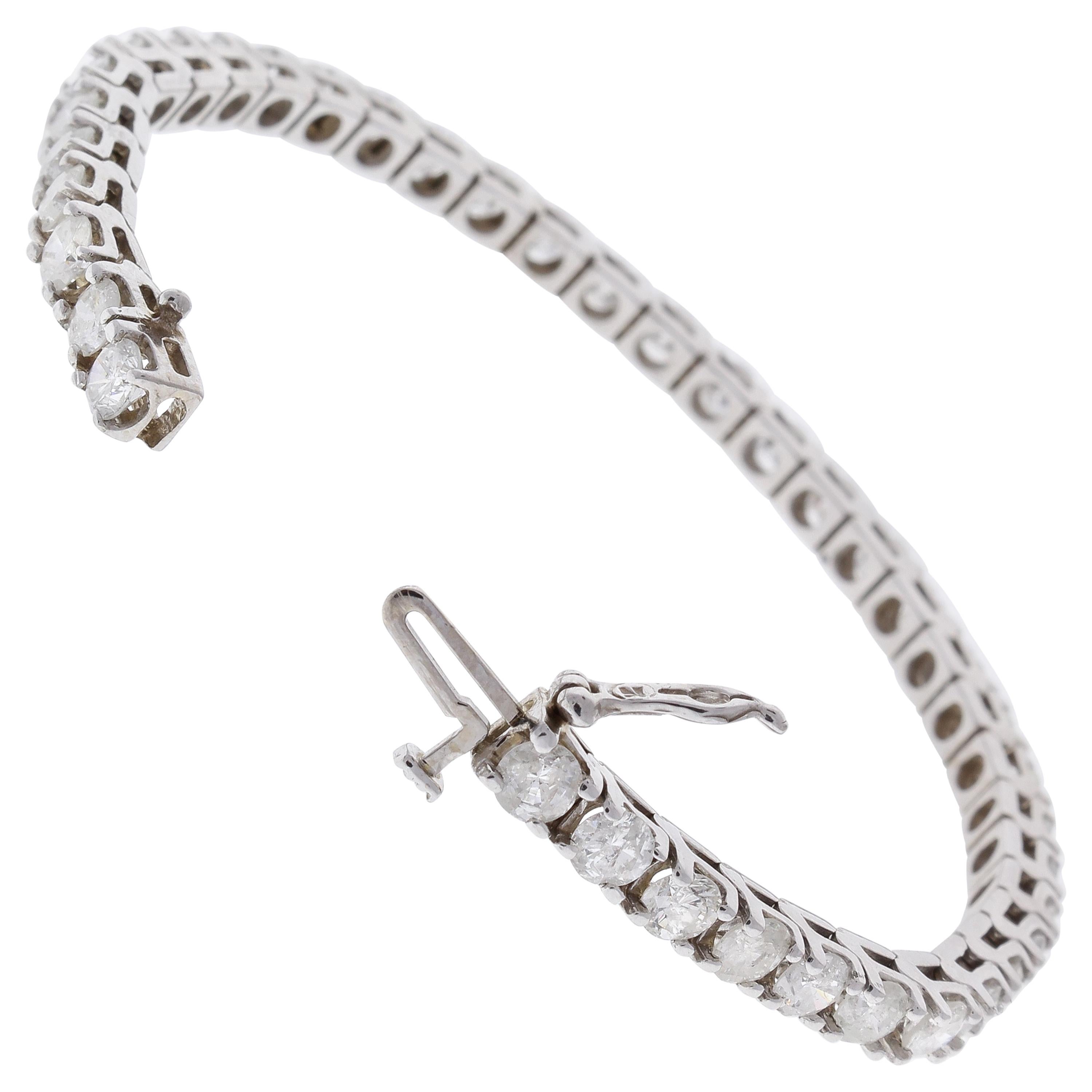 14kt White Gold Celine Emerald Lab Diamond Tennis Bracelet 5459