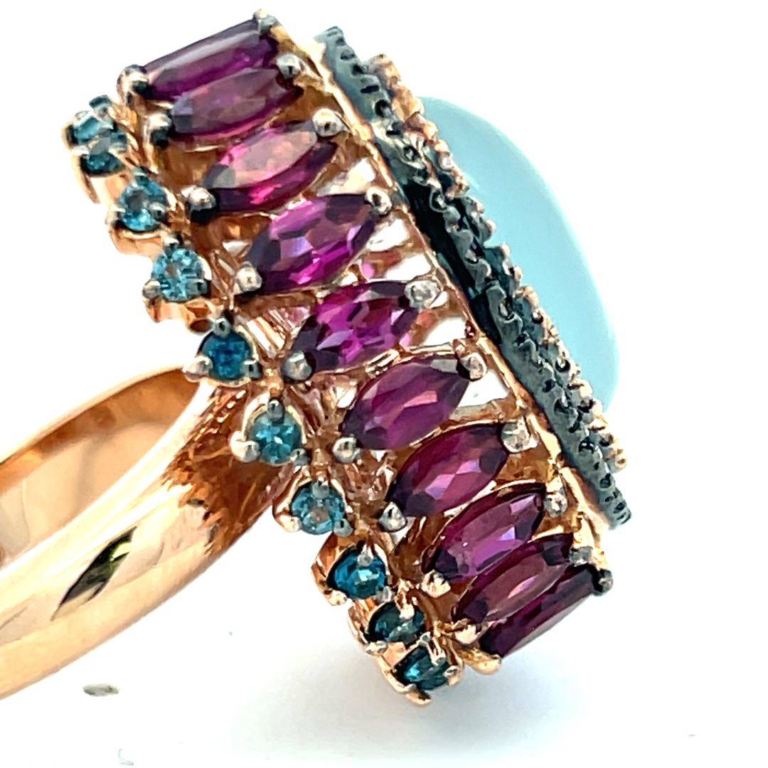 Anello Cocktail con tormalina da 4,40 carati e diamante da 0,54 carati in oro rosa 18 carati in vendita 3