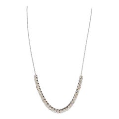 4,40 Karat Diamant-Tennis-Halskette 14 Karat Weißgold