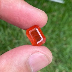 4.40 Carat Natural Loose Rare Triplite Stone Emerald Cut Pakistani Gemstone