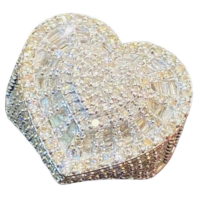 4.40 Carats Round - Brillant Diamonds 14K Gold Ring For Sale