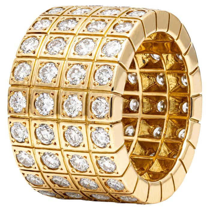 4.40 Carats Total Round Diamond Four-Row Fashion Ring For Sale at 1stDibs