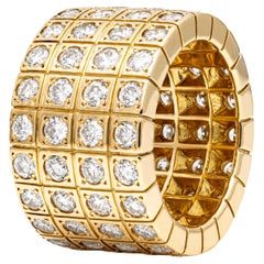 Bague à la mode à quatre rangées de diamants ronds de 4,40 carats au total