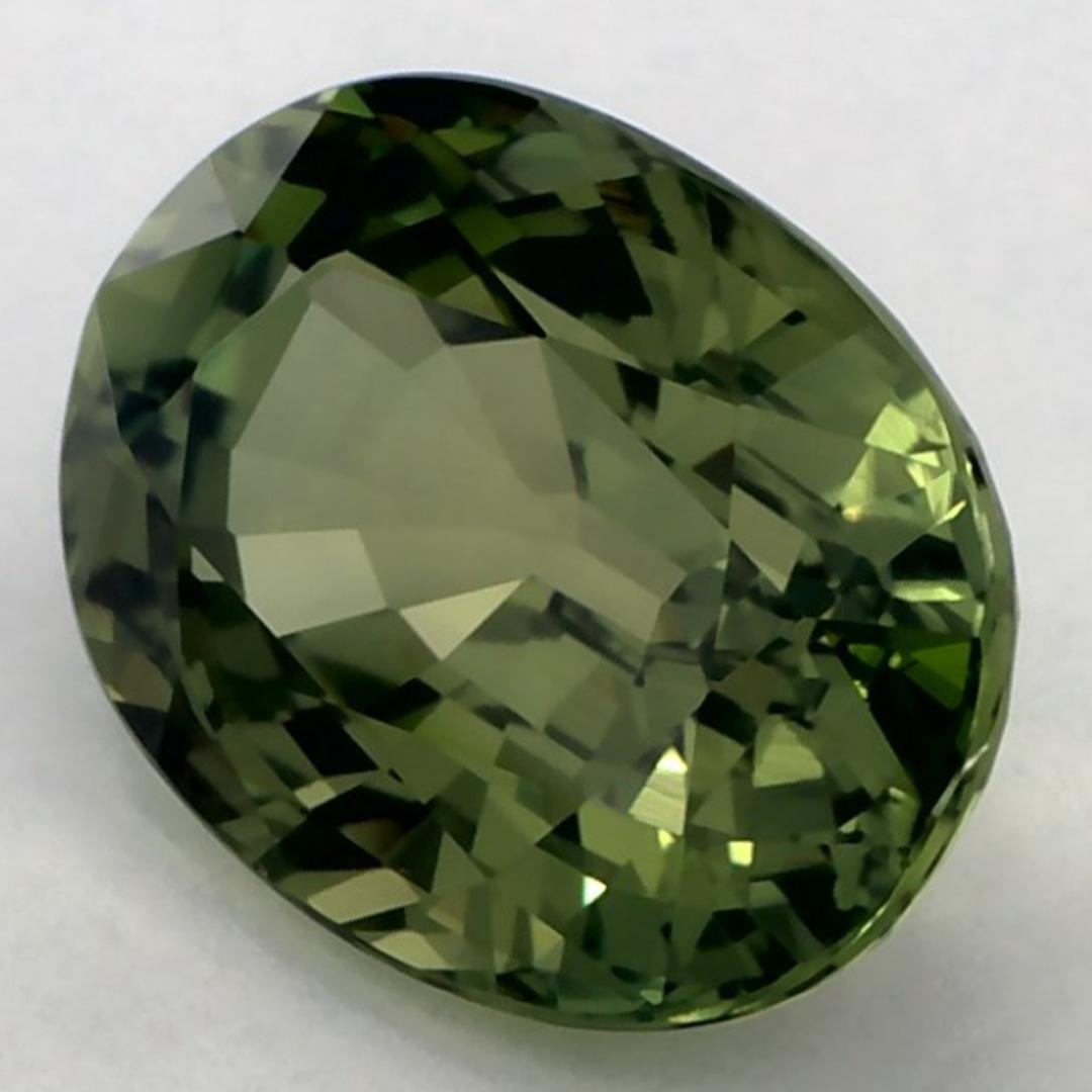 Oval Cut 4.40 Ct Green Sapphire Oval Loose Gemstone For Sale