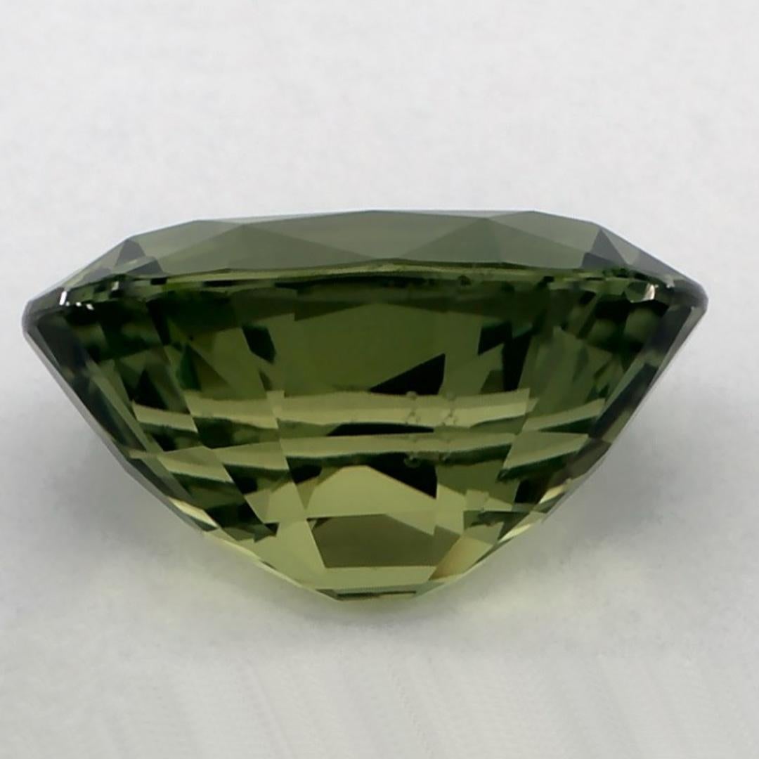 4.40 Ct Green Sapphire Oval Loose Gemstone In New Condition For Sale In Fort Lee, NJ