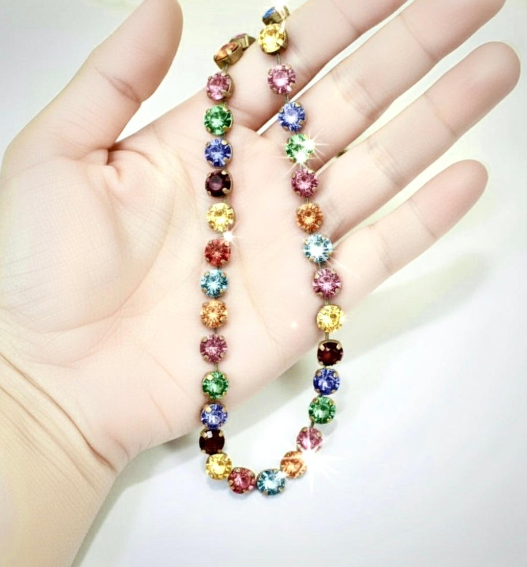 44,00 Carati Collana di zaffiri multicolore di Ceylon in oro in vendita 5