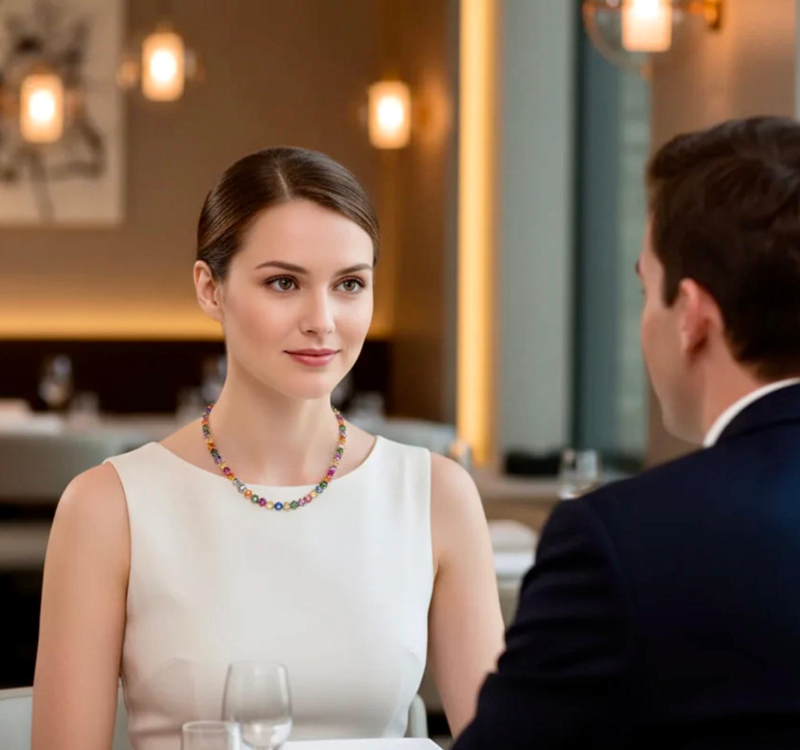 44,00 Carati Collana di zaffiri multicolore di Ceylon in oro in vendita 4