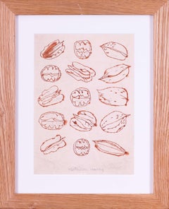Andy Warhol original offset drawing inscribed 'Pecan Varieties' (in reverse)