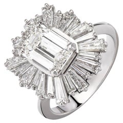 4.40ct Diamond Ring featured 2.40ct Emerald cut certified gia