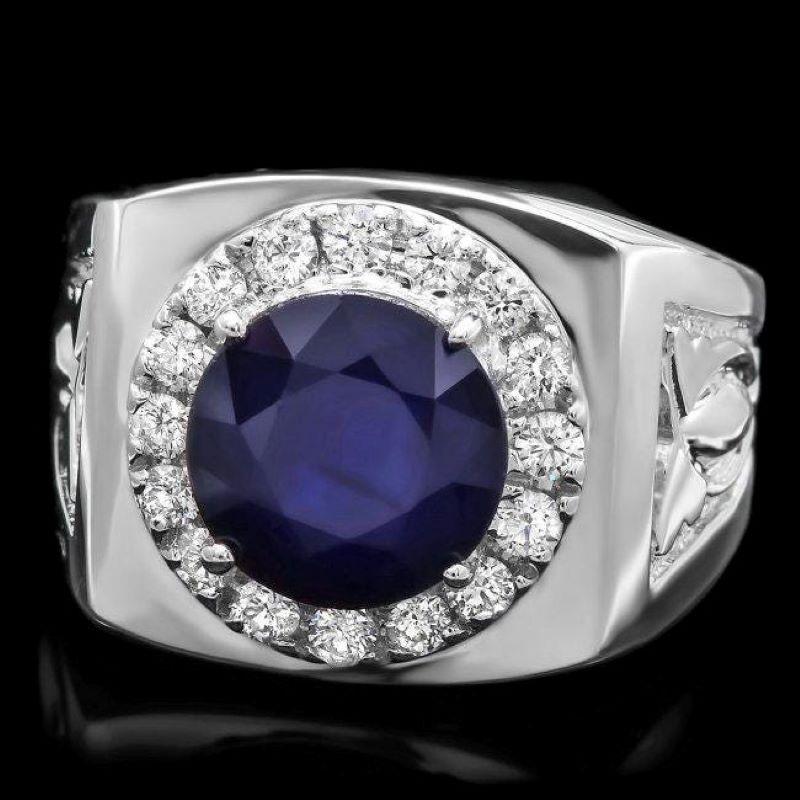 men's natural blue sapphire ring