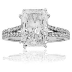 4.41 Carat Cushion Diamond Ring Brilliant White 18K Gold Effortless Elegance