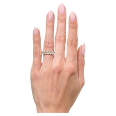 4.41 Carat Oval Band Brilliant White 18K Rose Gold Quiet Power Modern Classic