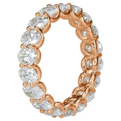 4.41 Carat Oval Band Brilliant White 18K Rose Gold Quiet Power Modern Classic