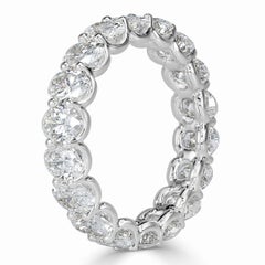4.41 Carat Oval Band Brilliant White 18K White Gold Effortless Elegance Heirloom