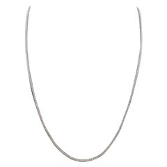 4.41 Karat Runder Diamant Weißgold Tennis Halskette