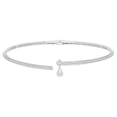 4.41Ct Natural Diamond Torque Choker Necklace 14k White Gold All Tariffs Paid
