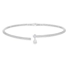 4.41Ct Natural Diamond Torque Choker Necklace 18k White Gold All Tariffs Paid
