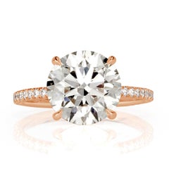 4.41ct Round Brilliant Cut Lab Grown Diamond Engagement Ring