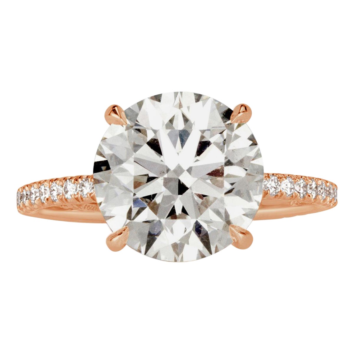 4.41ct Round Brilliant Cut Lab Grown Diamond Engagement Ring