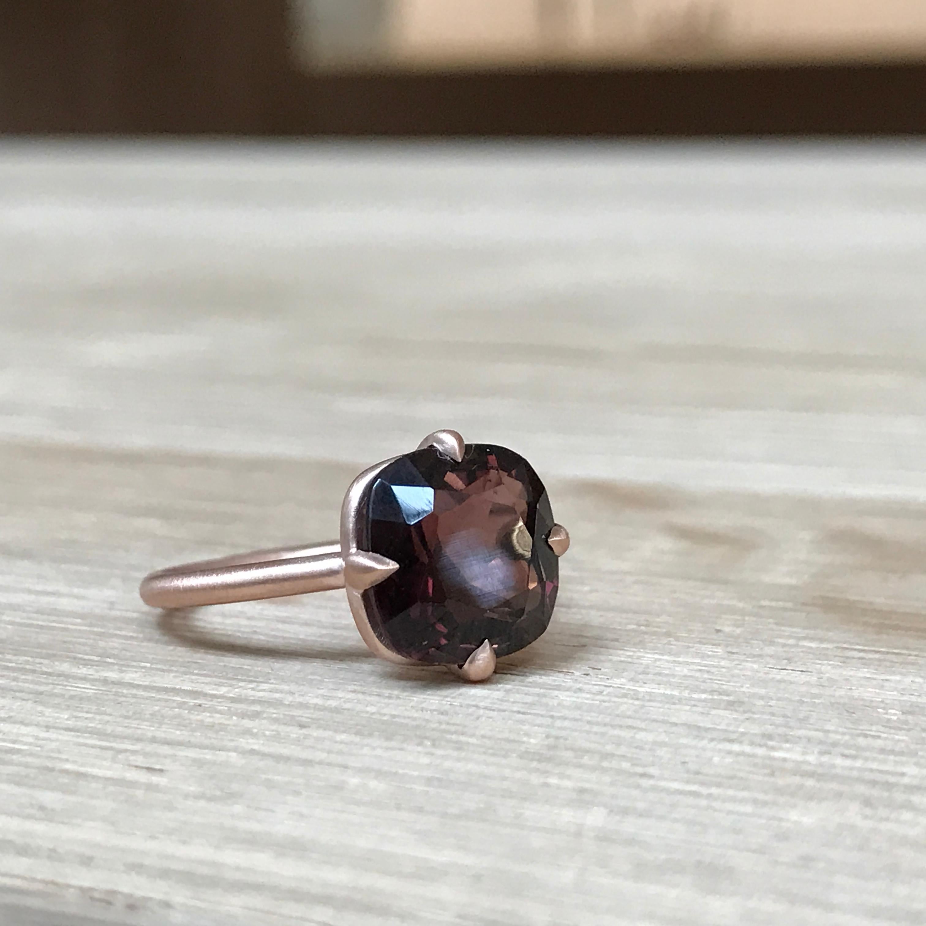 4.42 Carat Chocolate Tourmaline Rose Gold Cocktail Ring For Sale 1