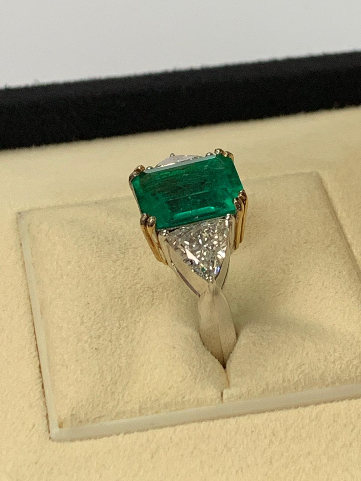 4.42 Carat Colombian Emerald and Diamond Ring 1