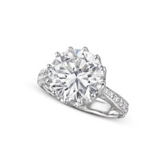 4.42 Carat Round Brilliant Statement Brilliant White VS 14K White Gold
