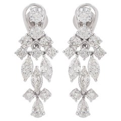 4.43 Carat Diamond 14 Karat Gold Cascade Earrings