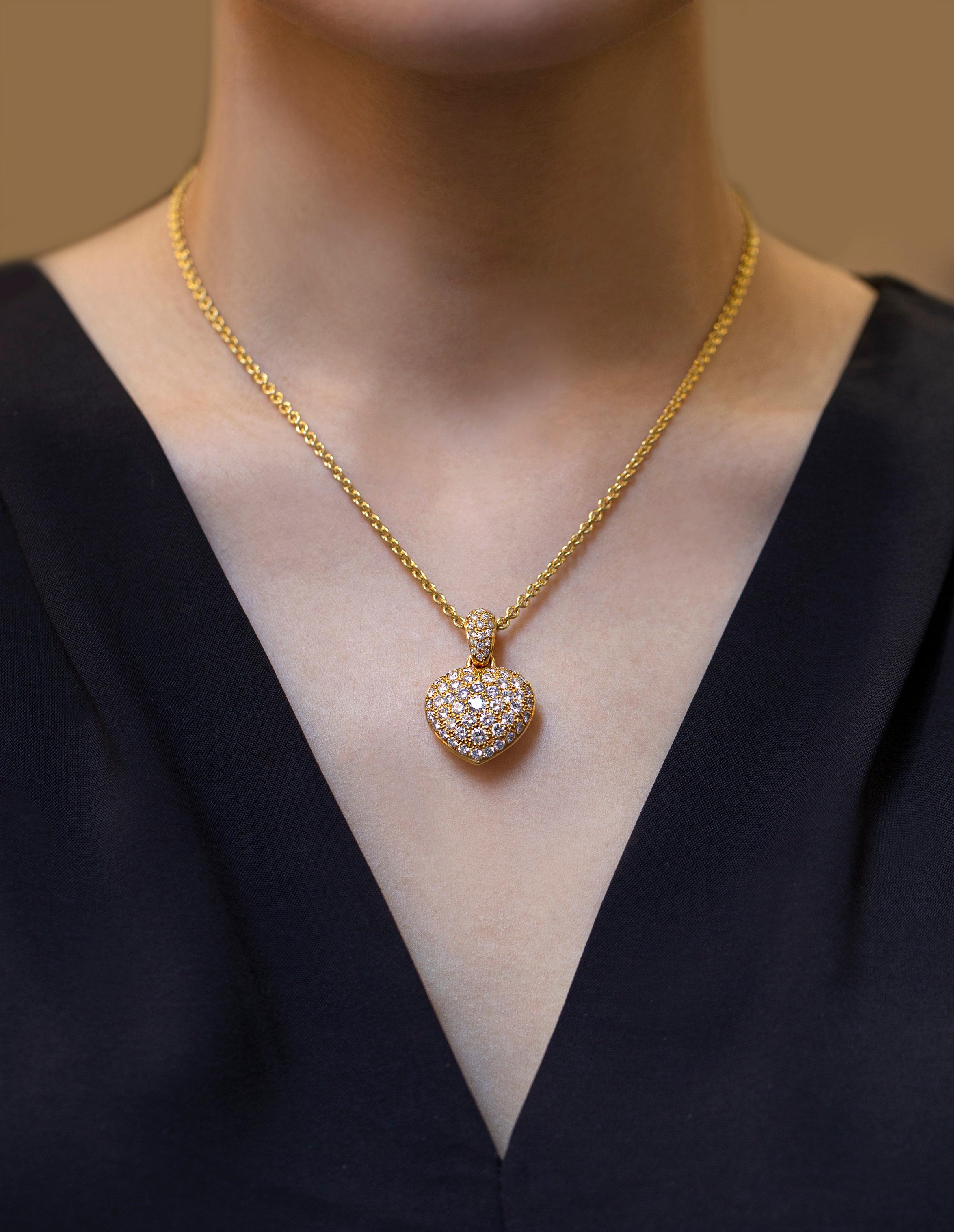 Roman Malakov Collier pendentif cœur en diamant micro-pavé de 4,43 carats au total Neuf - En vente à New York, NY