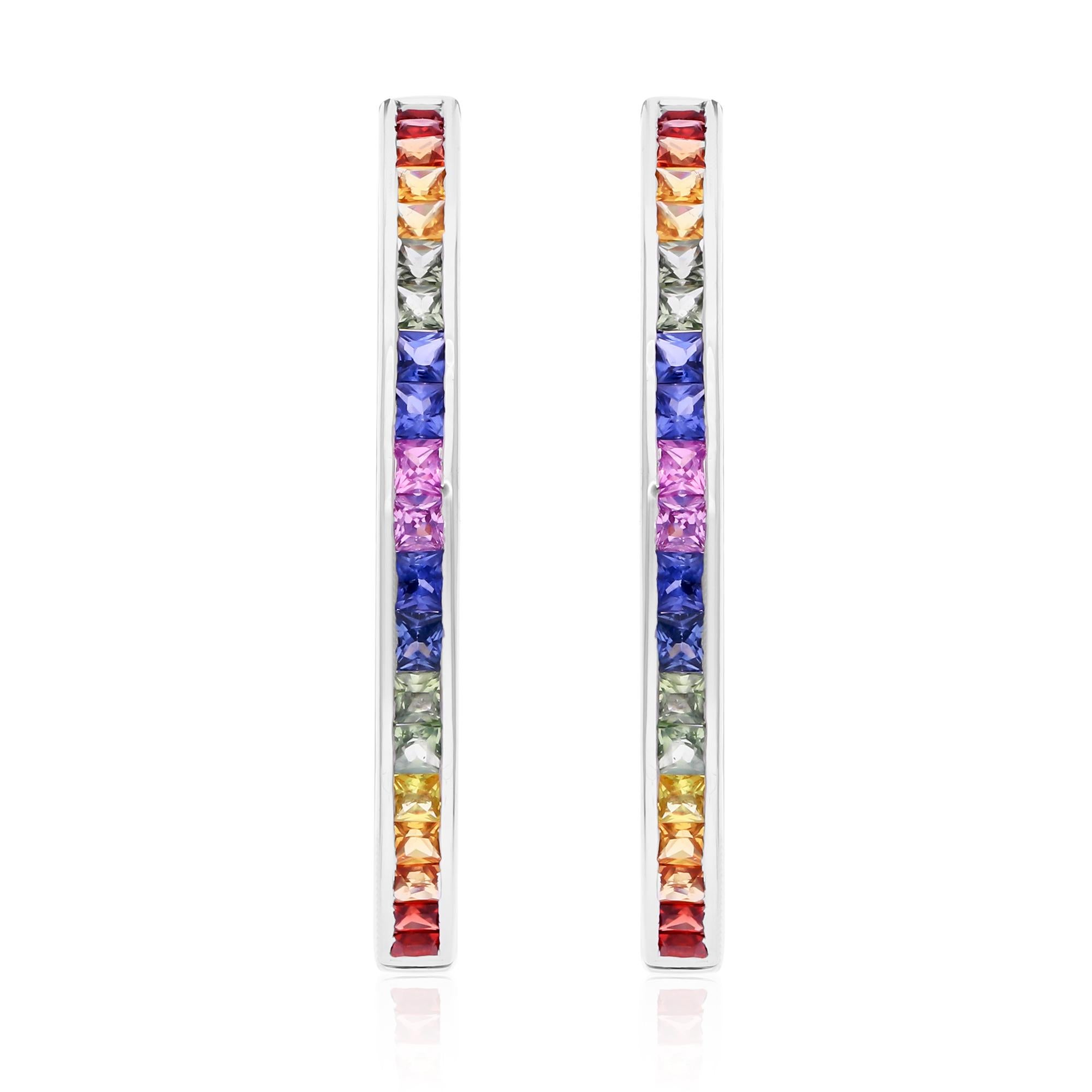 Cast from 18-karat gold, these exquisite earrings are handset with 4.43 carats of multi sapphire.

FOLLOW SPECTRUM JEWELS storefront to view the latest collection & exclusive pieces. Spectrum Jewels is proudly rated as a Top Seller on 1stdibs with 5