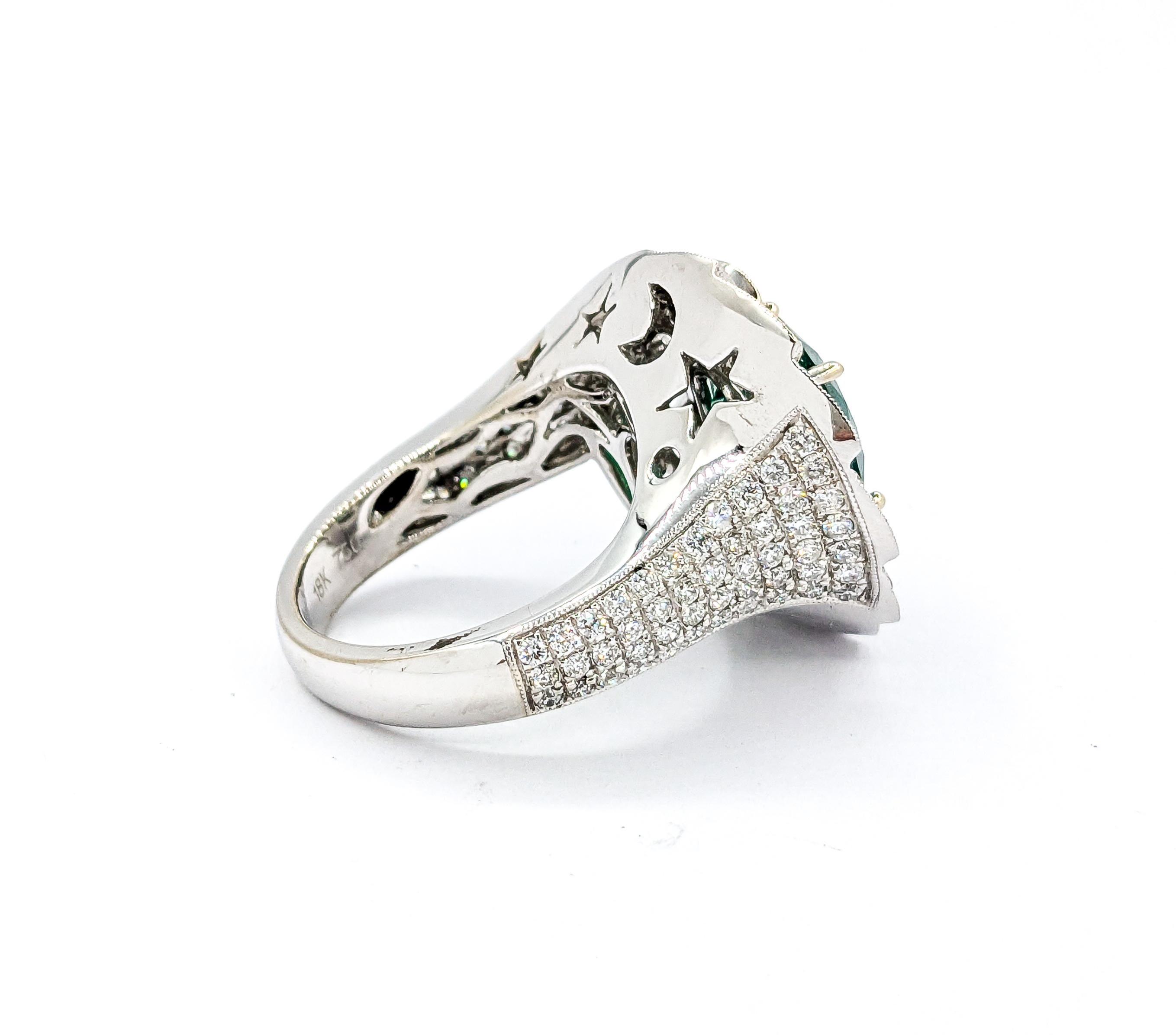 4.43ct Emerald Ring With Diamonds In 18kt White Gold 4
