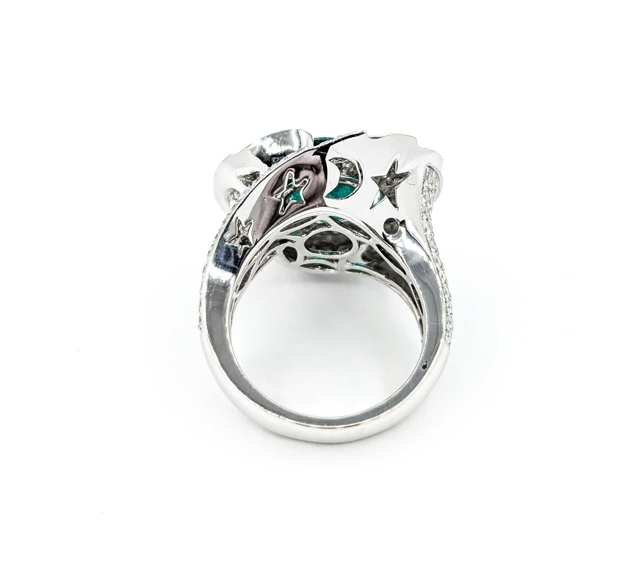 4,43 Karat Smaragdring mit Diamanten aus 18 Karat Weißgold 1
