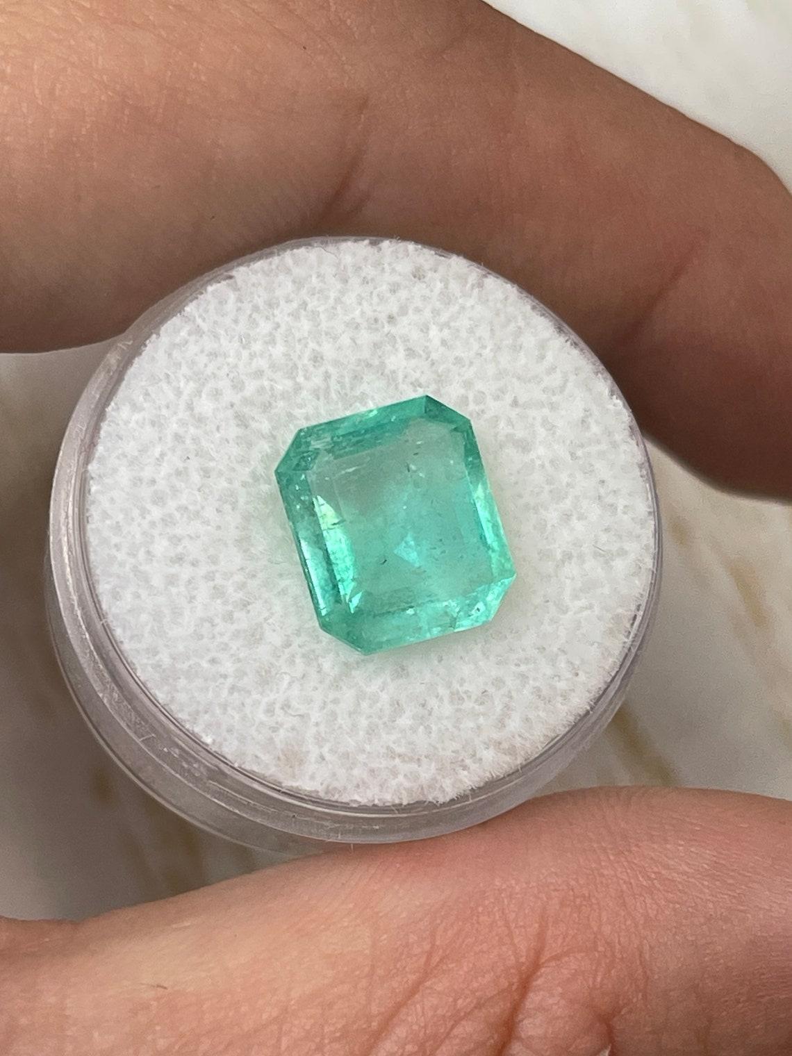 4,43 ct Esmeralda Verde Muzo Colombiana 11x10mm Talla Esmeralda Genuina Nacimiento Mayo Moderno