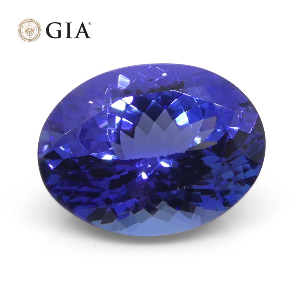 Women's or Men's 4.43ct Oval Violet-Blue Tanzanite GIA Certified Tanzania   For Sale