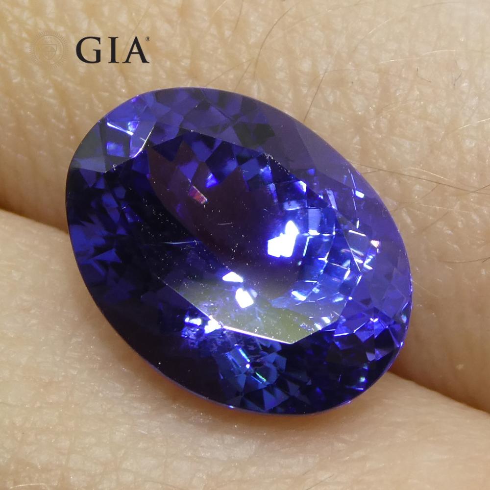 4.43ct Oval Violet-Blue Tanzanite GIA Certified Tanzania For Sale 2