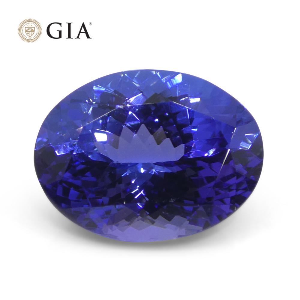 4.43ct Oval Violet-Blue Tanzanite GIA Certified Tanzania For Sale 3