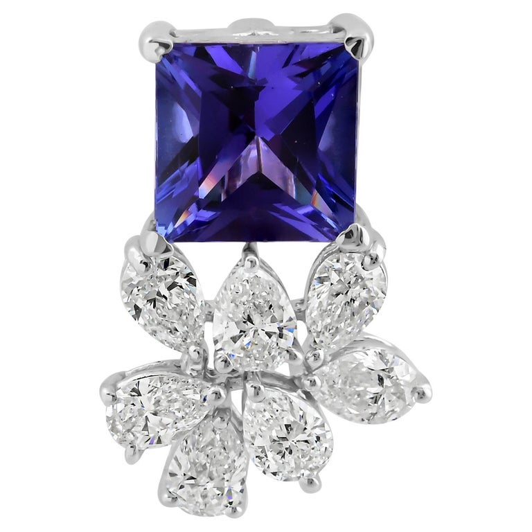Breloque Tanzanite Naturelle En Or 18 Carats – Pendentif Trillion, Bleu, 2.10 Carats – Neuf Avec étiquettes