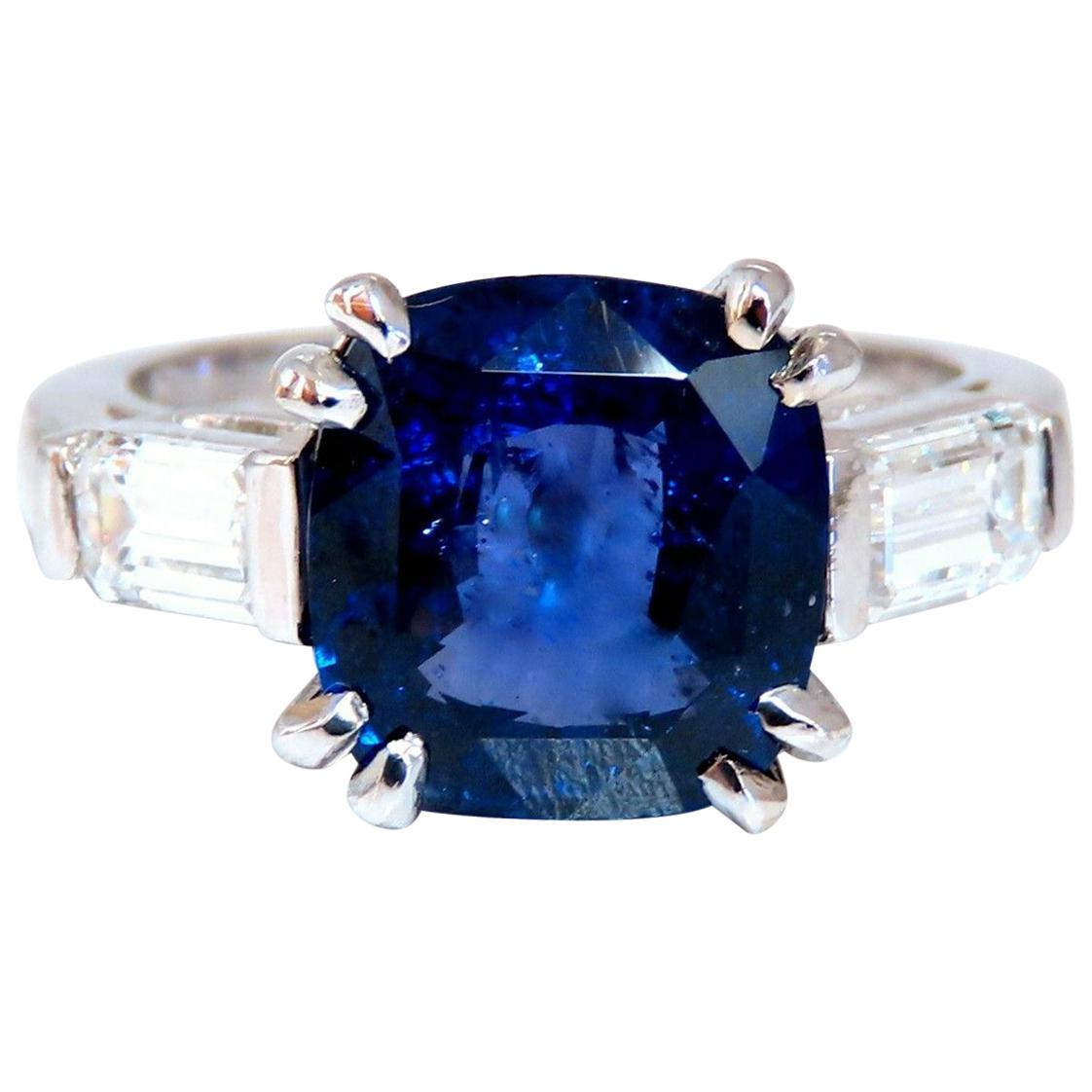 4.44 Carat GIA Certified Natural Color Change Blue Sapphire Ring 18 Karat*