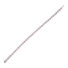 4.44 Carat Natural Pink Sapphire and 0.85 Carat Diamonds 14 Karat Gold Bracelet