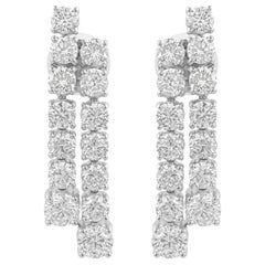 Diamant brillant SI/H de 4,44 carats  Boucles d'oreilles pendantes The Row en or blanc 14 carats