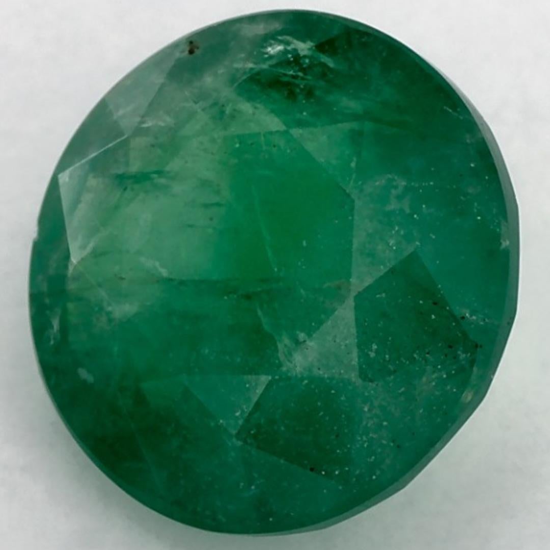 4.44 Ct Smaragd Runde Lose Edelstein (Rundschliff) im Angebot