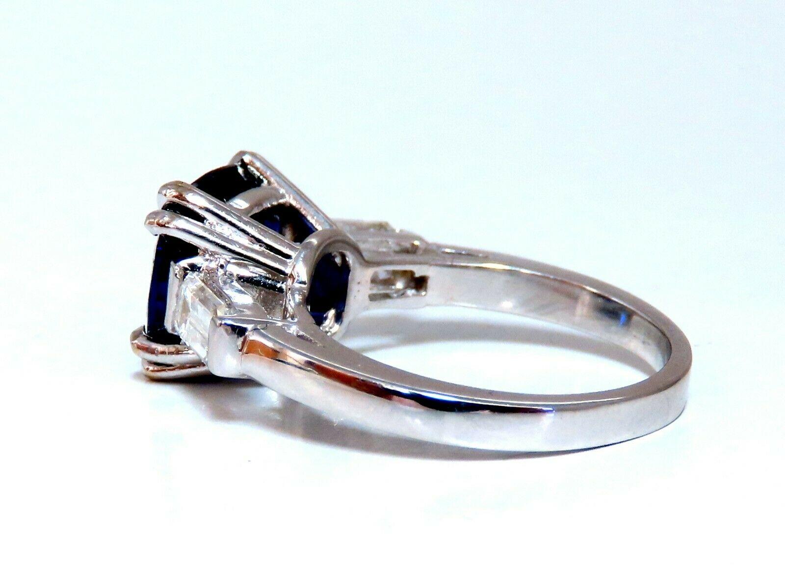 Cushion Cut 4.44 Carat GIA Certified Natural Color Change Blue Sapphire Ring 18 Karat For Sale