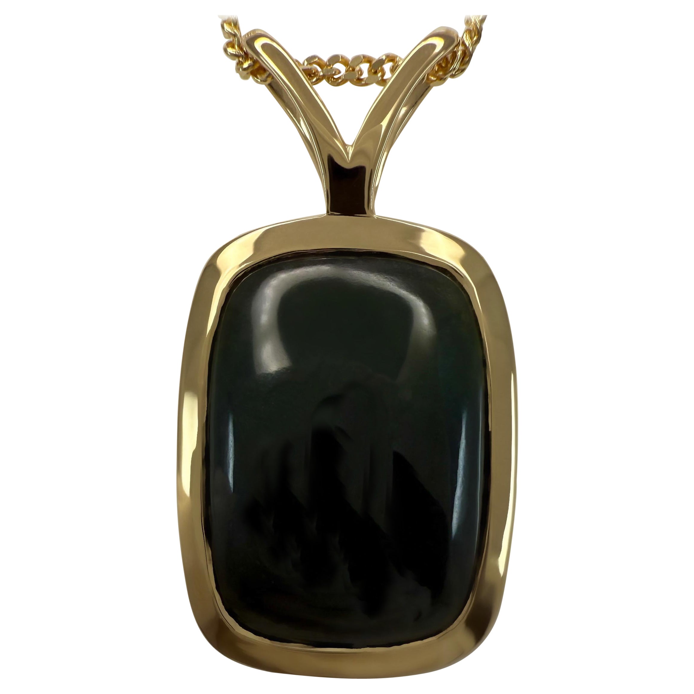 4,44ct IGI zertifiziert unbehandelten Jadeit Jade A Grade 18k Gold Kissen Anhänger