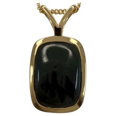 4.44ct IGI Certified Untreated Jadeite Jade A Grade 18k Gold Cushion Pendant