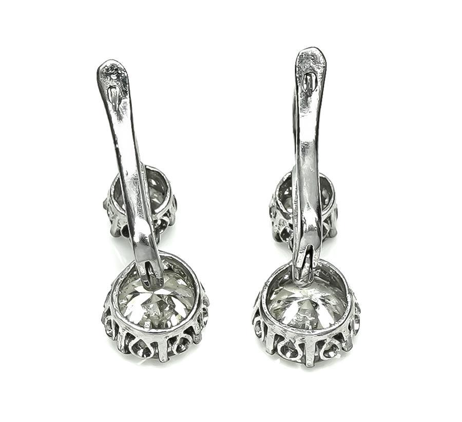 4.44cttw Diamond Dangling Earrings In Good Condition For Sale In New York, NY