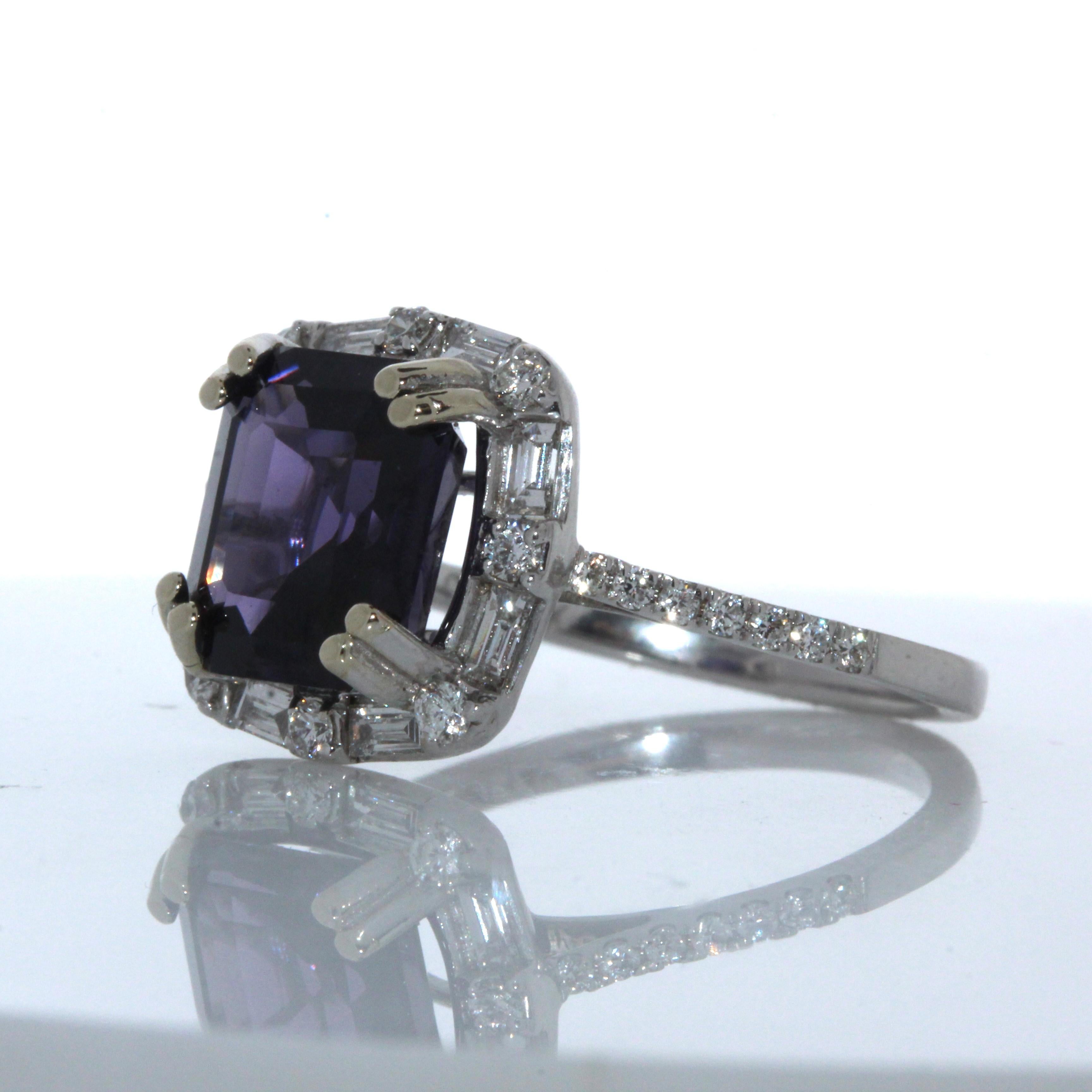 purple spinel engagement ring