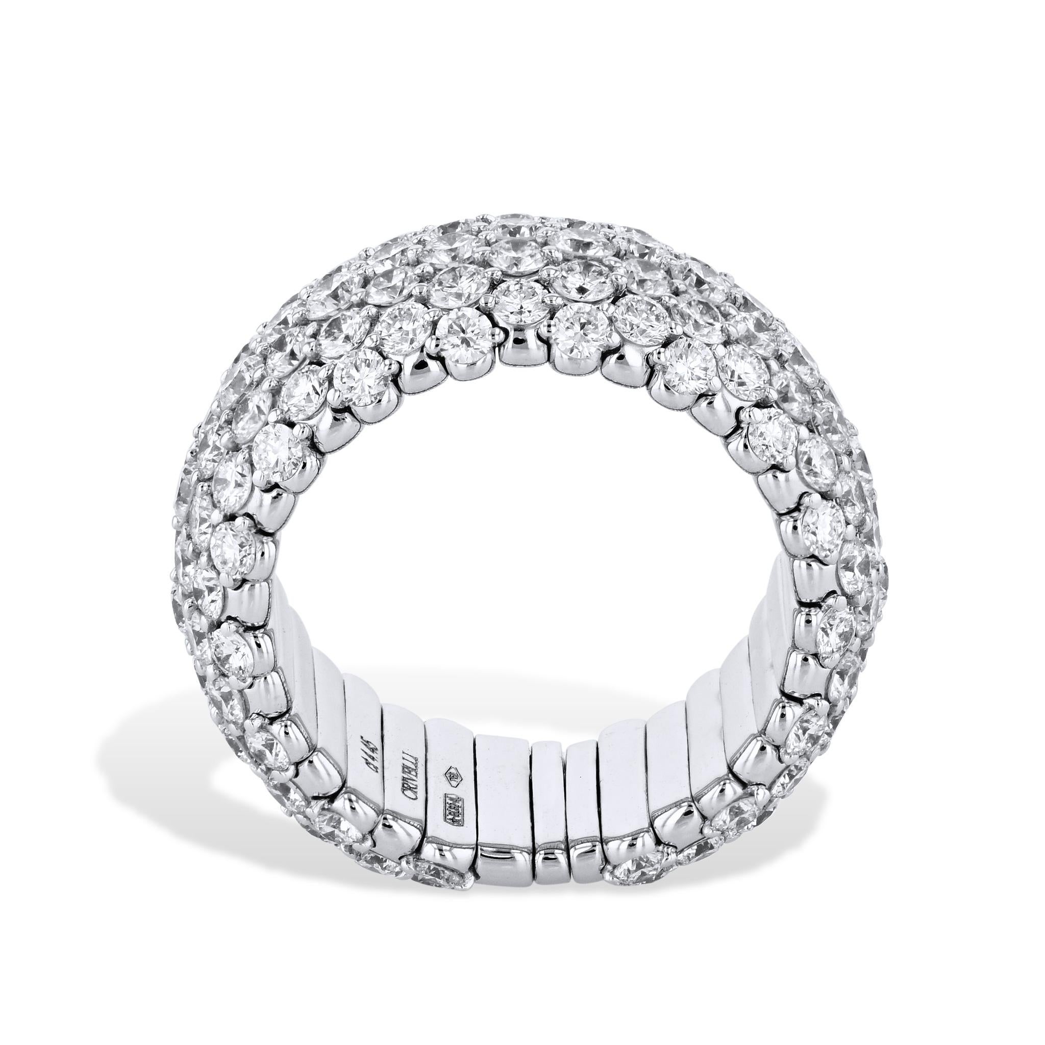 4.45 Carat Diamond Stretch Band Ring In New Condition For Sale In Miami, FL