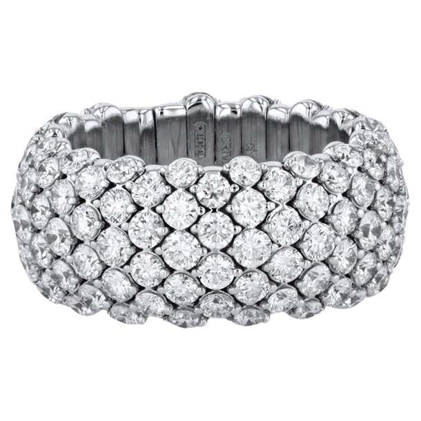 Comfortable Stretch Rings 4.45 Carat Diamond Stretch Band Ring For Sale at 1stDibs