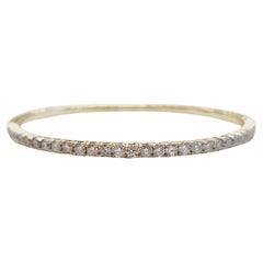 4.50 Carat Flexible Bangle Natural Diamond Yellow Gold 14 Karat