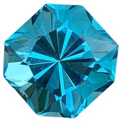 4.45 Carat Lovely Blue Topaz Octagon Shape Gem For Jewellery Making